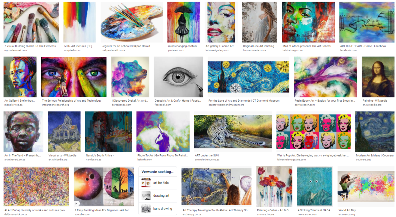 Google Images of paintings to Illustrate the artform most prevalent in people's minds.