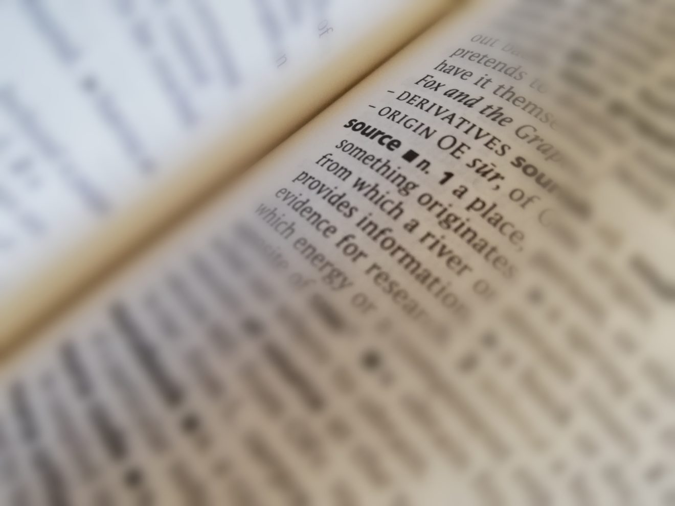 Dictionary Entry: Source