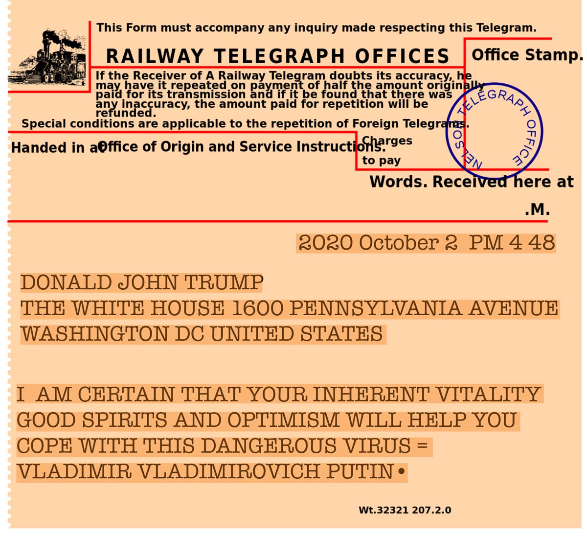 Telegram to Donald Trump