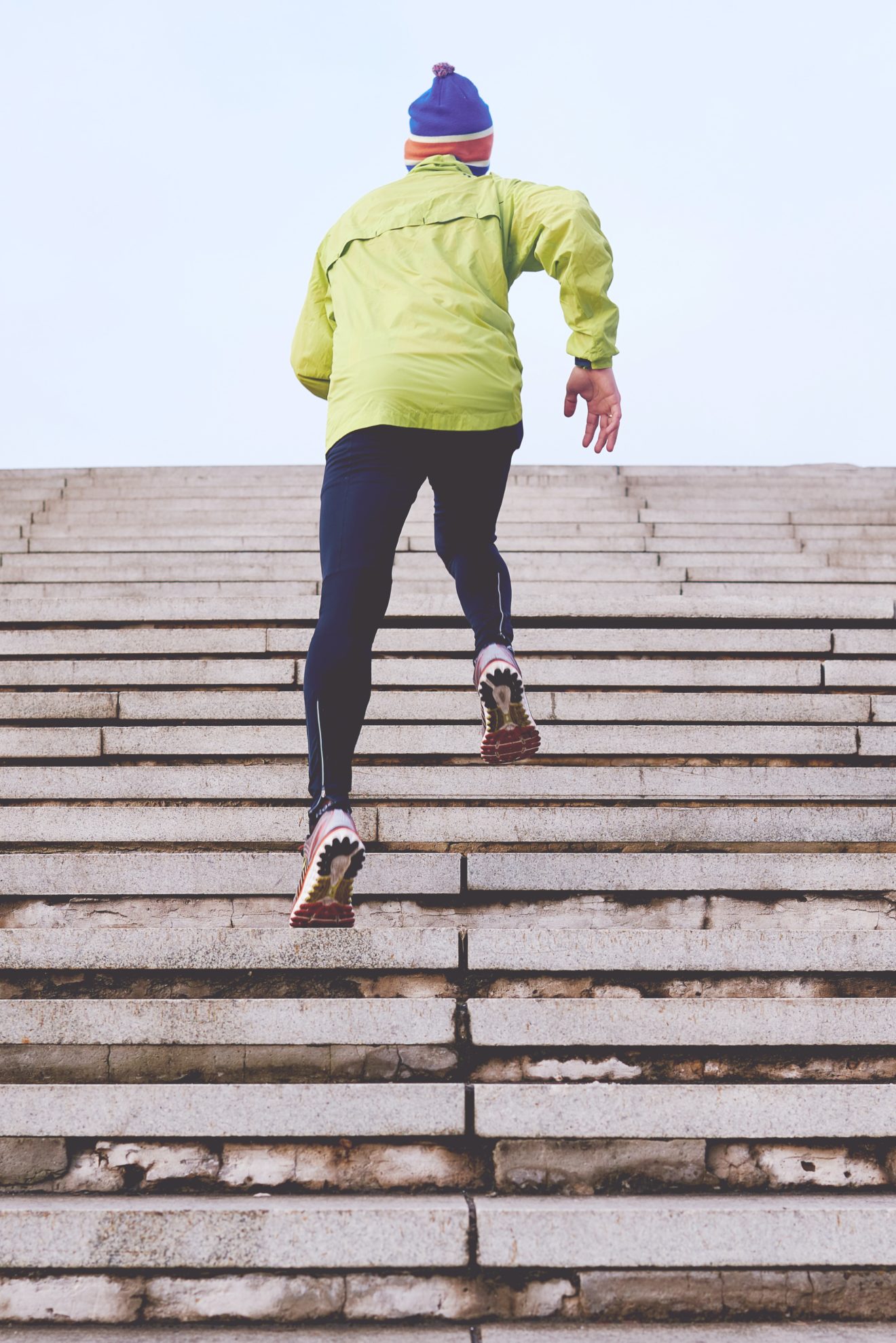 Exercise Motivation- Man running up stairs